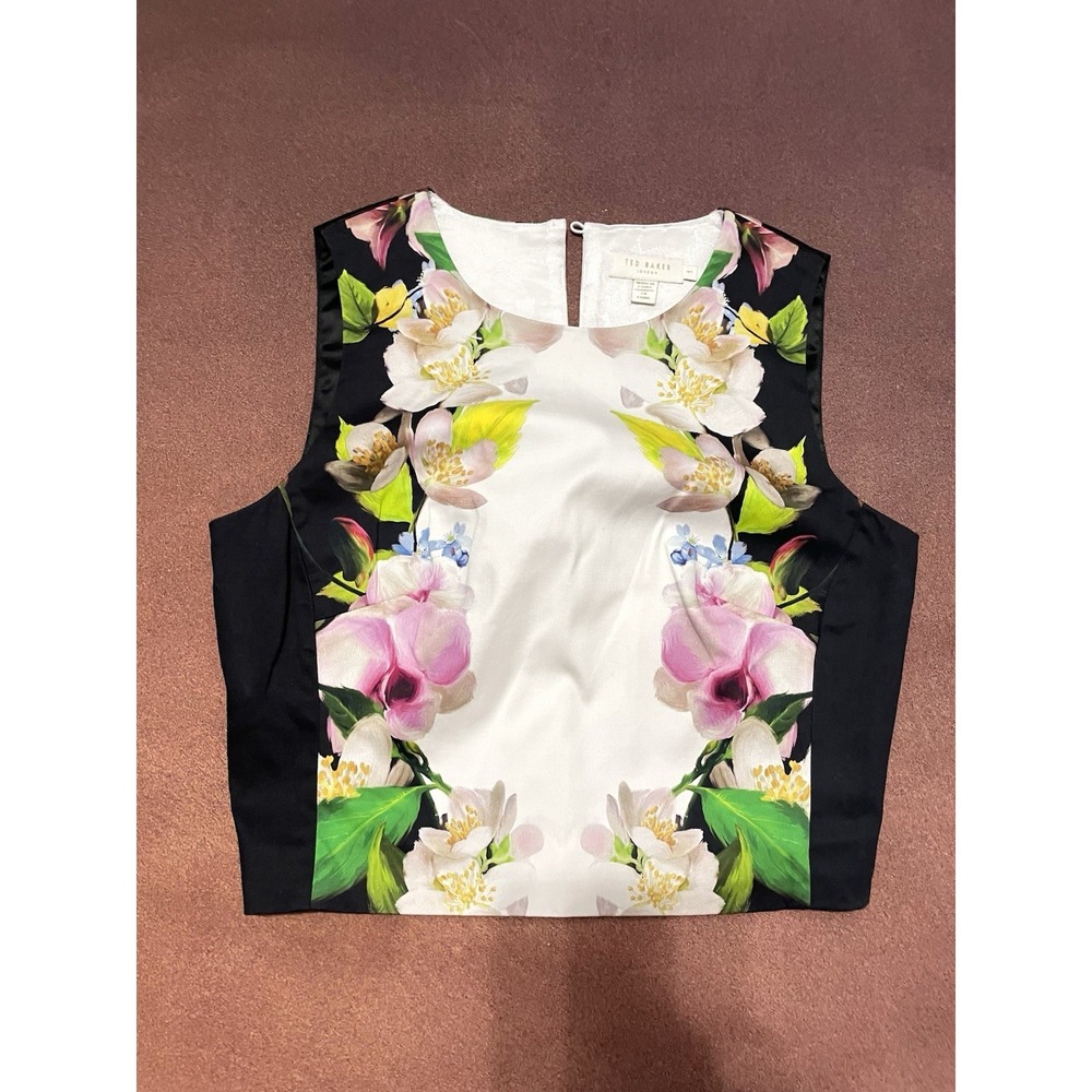 Ted Baker London Floral Forgot Me Not Sleeveless Top Suit Separate Size 1/XS